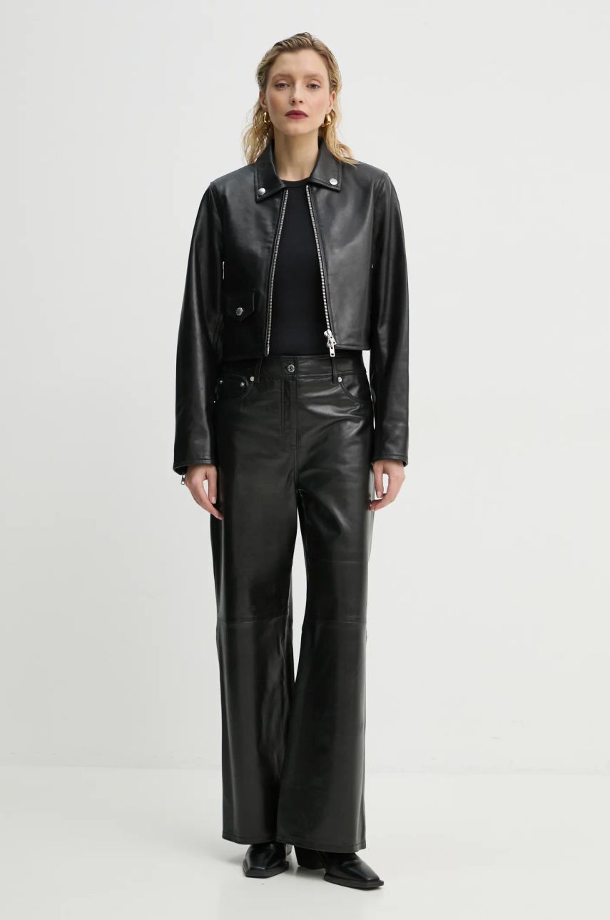 Jakke STAND STUDIO Stand Studio Brooke Cropped Leather Jacket Sort | 66384.7750, 1
