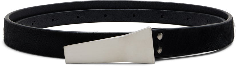 Bælter Rick Owens Rick Owens Concordians Calf-Hair Trunk Belt with Geometric Buckle Sort | RR02E1488 LHL
