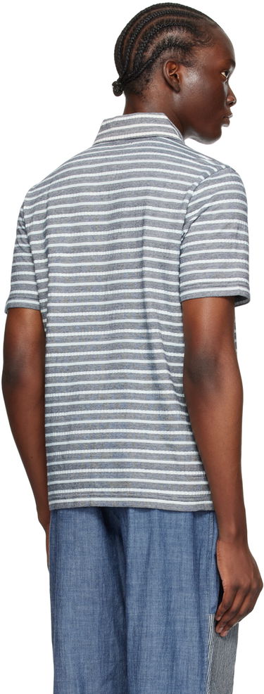 Polo skjorte Universal Works Universal Works Newlyn Striped Polo Blå | P3088, 2