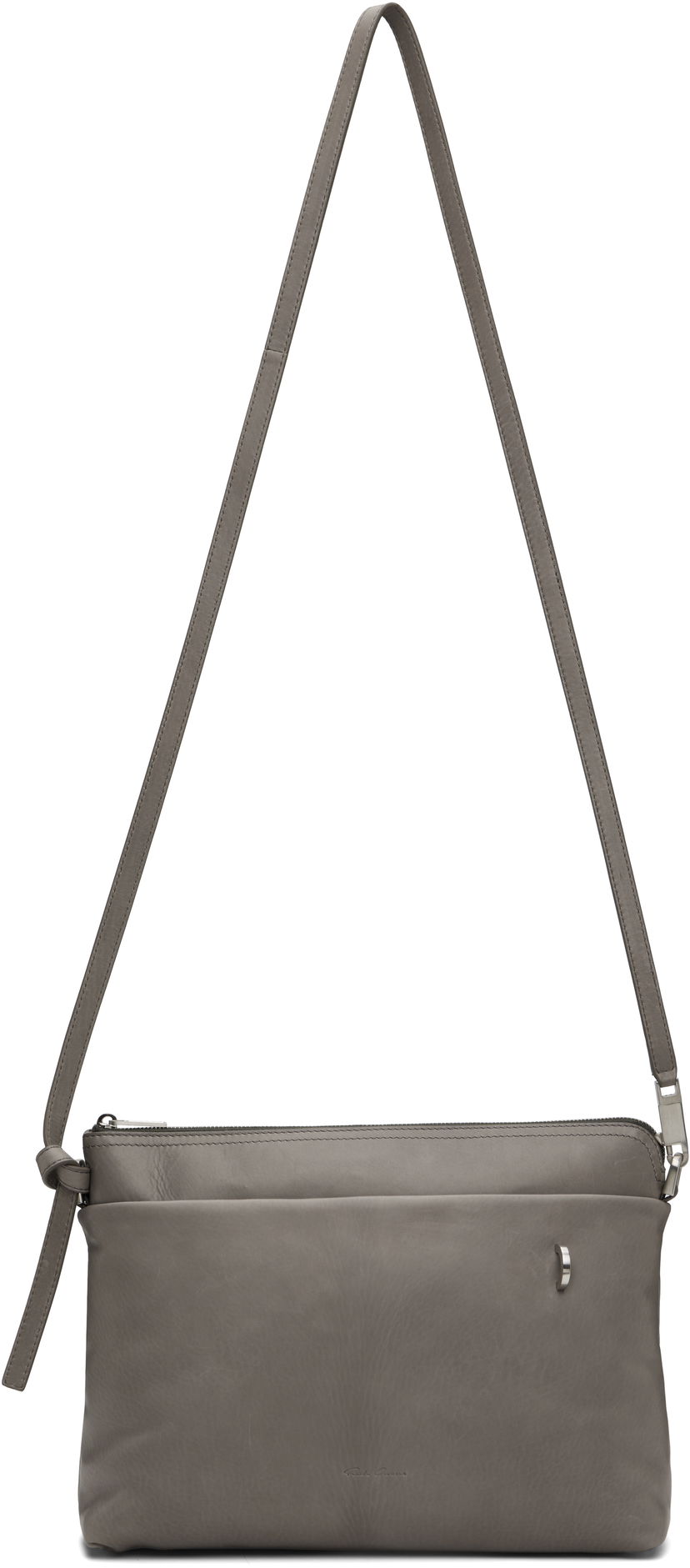 Skuldertaske Rick Owens Rick Owens Concordians Adri Flat Crossbody Bag Grå | RA02E0727 LCAPA