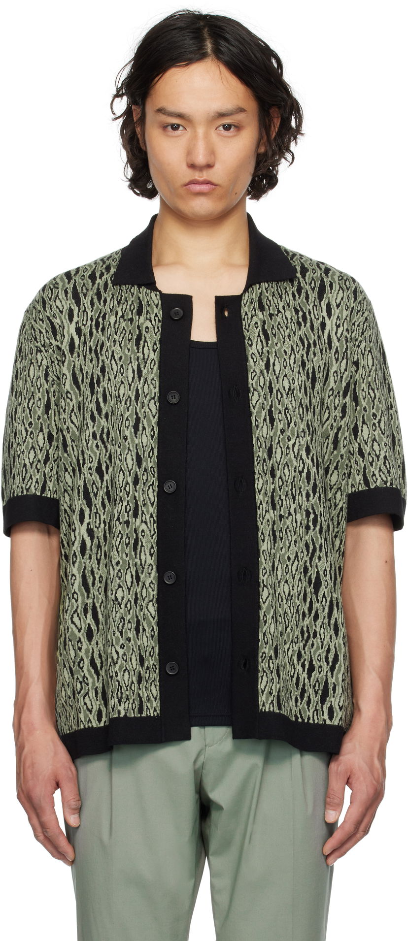 Sweater BOSS Hugo Jacquard Polo Shirt Grøn | 50536665
