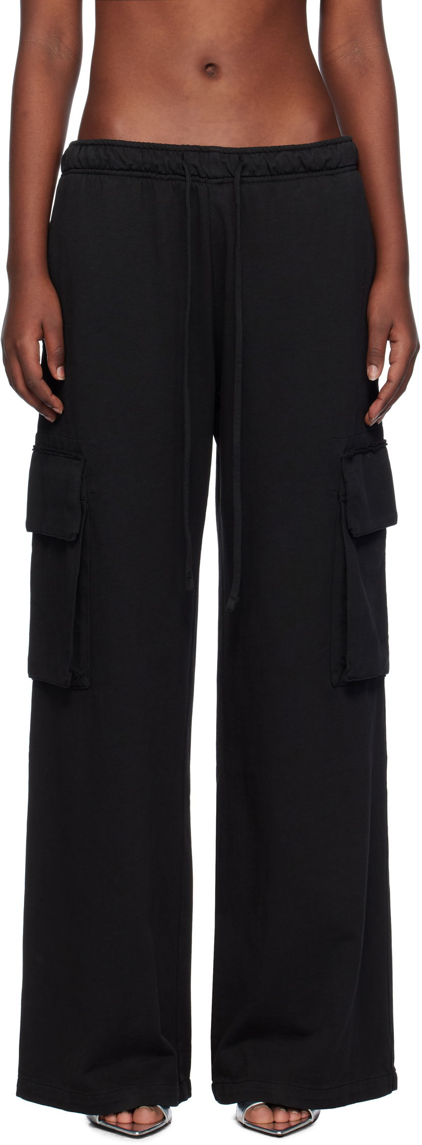 Cargo bukser Palm Angels Cargo Pants Drawstring Sort | PWCF016F24FAB0021010
