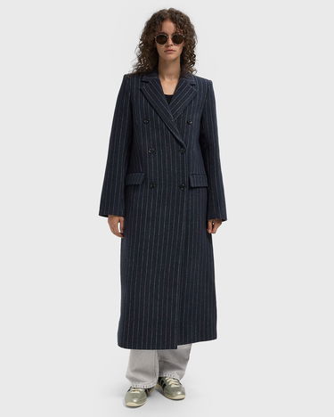 Frakker Samsoe Samsoe Double-Breasted Pinstripe Coat Mørkeblå | F24900016-CLR002321, 2