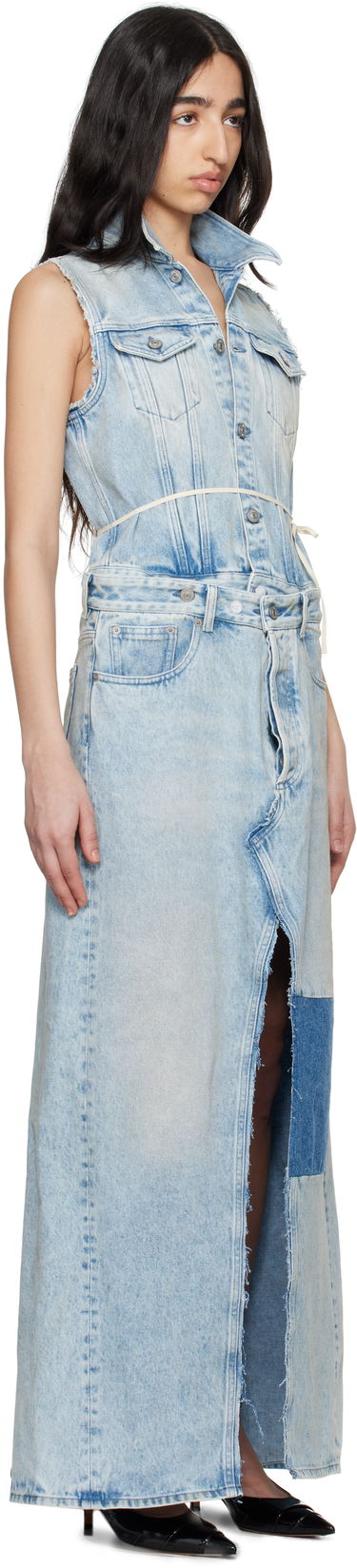 Kjole Maison Margiela MM6 Maison Margiela Paneled Denim Maxi Dress Blå | S62DG0046 M30018, 1