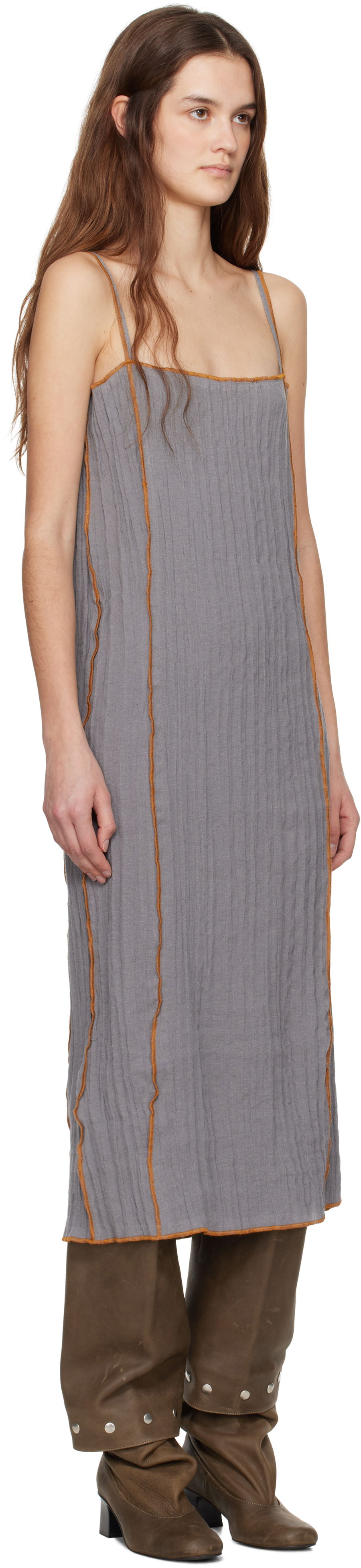 Kjole Baserange Baserange Shok Midi Dress Grå | DRSKS-LC-SP25, 1