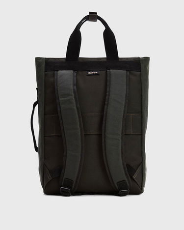 Mulepose Barbour Waxed Field Tote Bag with Plaid Base and Front Pocket Grøn | UBA0714SG91, 1