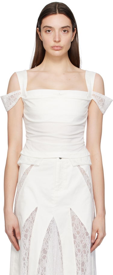 Nederdel Miaou Miaou Renata Lace-Trim Tank Top Hvid | 7133SPSDOV, 0