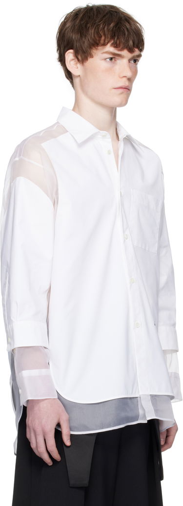 Skjorte Jean Paul Gaultier Jean Paul Gaultier 'The Petit Grand' Double Layered Shirt Hvid | 25/03-U-ST035-C075-01, 1