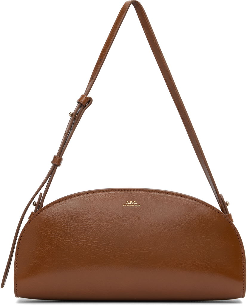 Skuldertaske A.P.C. A.P.C. Demi-Lune Shoulder Bag Brun | PXCCK-F61997