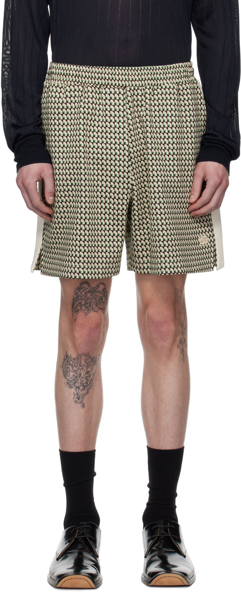 Shorts Wales Bonner Wales Bonner Power Shorts Beige | US25JE36-JE22 - 1780 JACQUARD