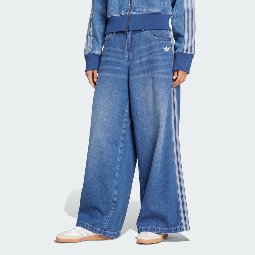 Jeans adidas Performance Adicolor Denim Adilenium Wide Leg Jeans Blå | JV7454