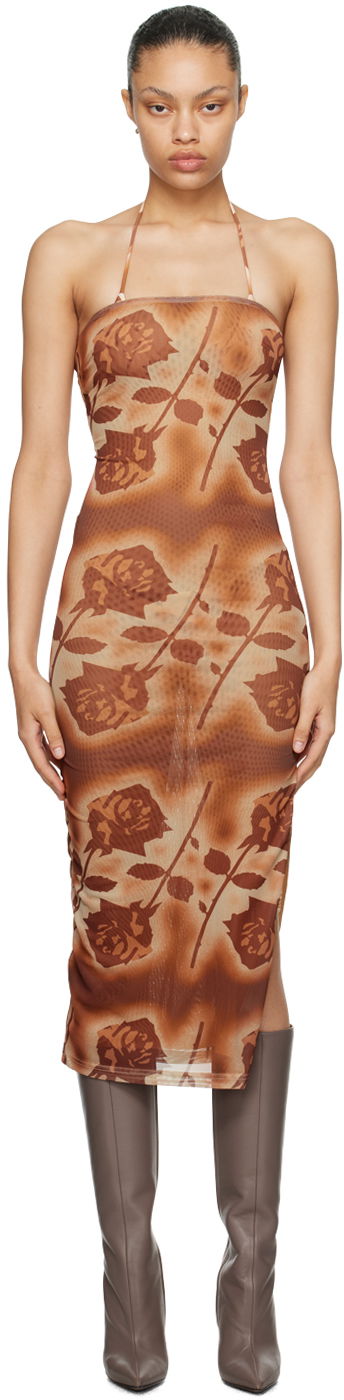 Kjole Miaou Miaou Lila Halter Midi Dress Brun | 5025PM1SRO