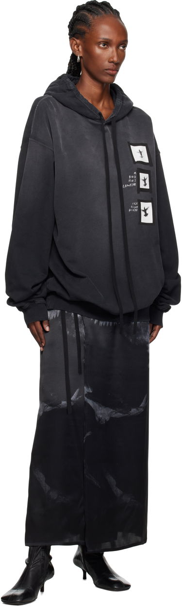 Sweatshirt Ann Demeulemeester Ann Demeulemeester Anne Marie 'Doves' High Comfort Hoodie Sort | 2520-W-JSW01-55-FA639-098, 3
