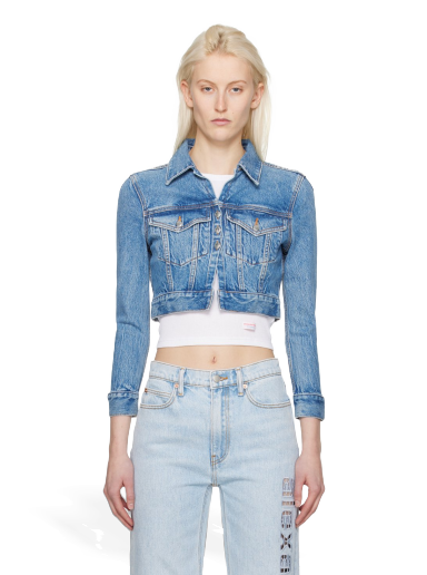 Jakke Alexander Wang Shrunken Cardi Denim Jacket Mørkeblå | 4DC1242212