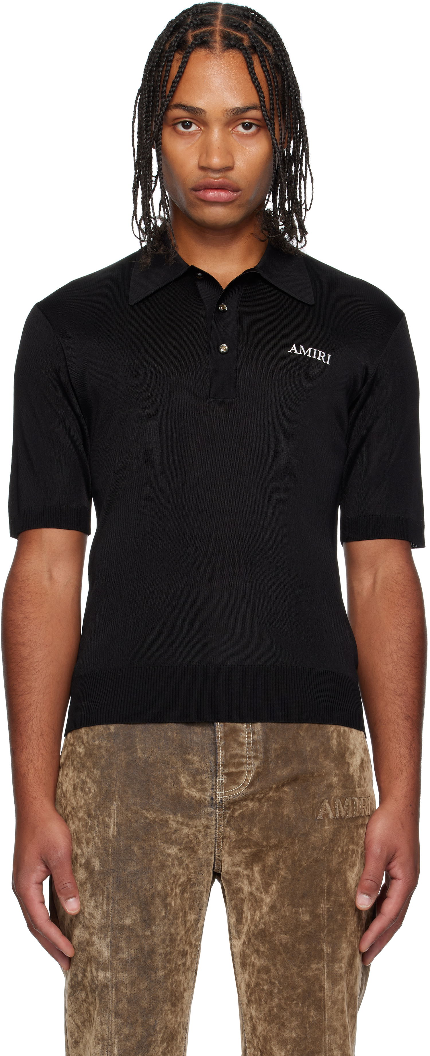 Polo skjorte AMIRI AMIRI Spirit Polo Sort | AMKNPO1067, 0