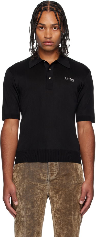 Polo skjorte AMIRI AMIRI Spirit Polo Sort | AMKNPO1067, 0