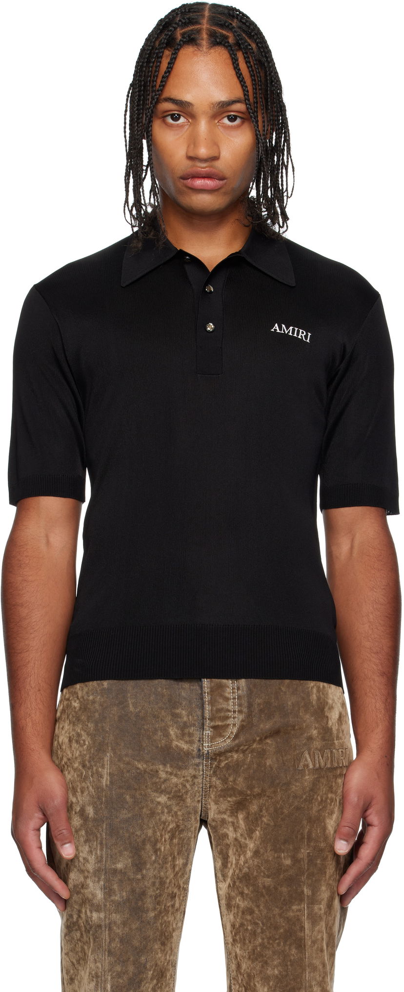 Polo skjorte AMIRI AMIRI Spirit Polo Sort | AMKNPO1067