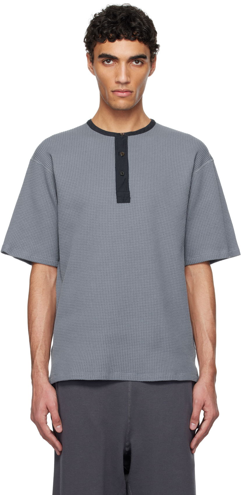 T-shirt NANAMICA Nanamica Henry Neck Thermal Sweat Henley Grå | S25SH104U