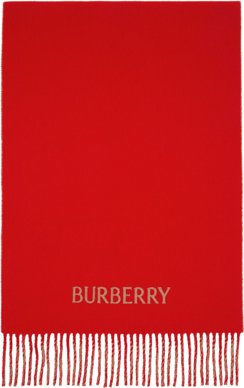Tørklæde Burberry Reversible Cashmere Scarf Rød | 8078786