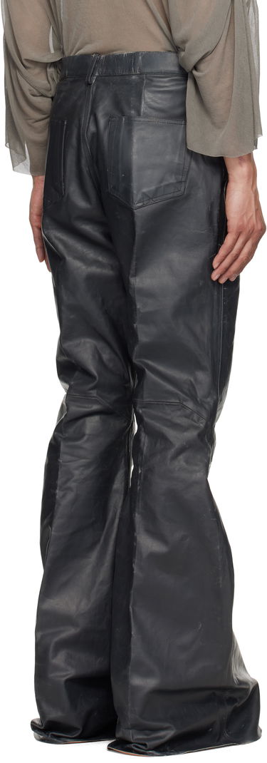 Bukser Rick Owens Rick Owens Hollywood Bolan Bootcut Leather Pants Sort | RU01E5335 LTP, 2