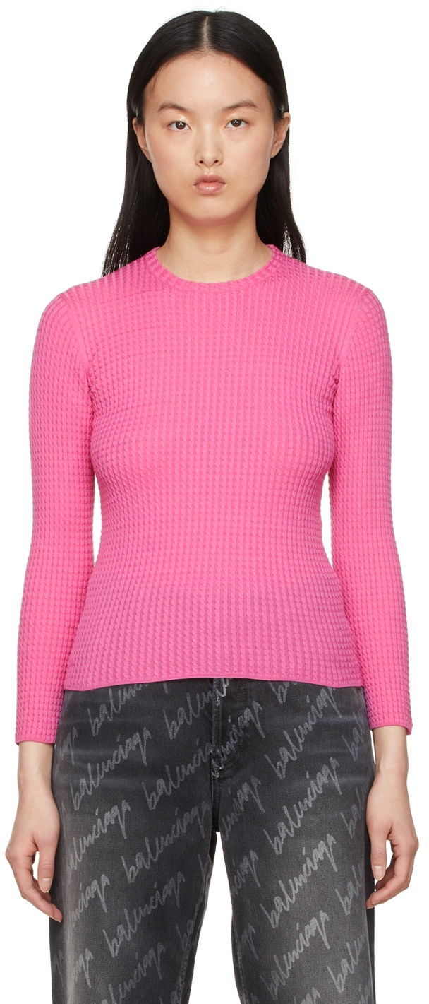 Sweater Balenciaga Wool Sweater Lyserød | 696535 T1646, 0