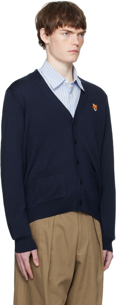 Sweater MAISON KITSUNÉ Maison Kitsuné Fox Head Patch Cardigan Grå | PM00501KT1181, 4
