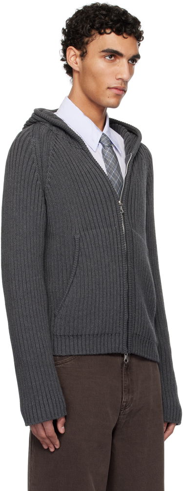 Sweater OUR LEGACY OUR LEGACY Level Zip-Up Knit Hoodie Grå | M2253LD, 1