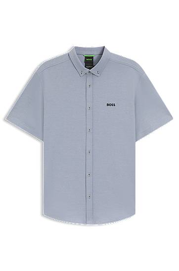 Skjorte BOSS Regular-Fit Cotton Jersey Shirt Blå | 50544784