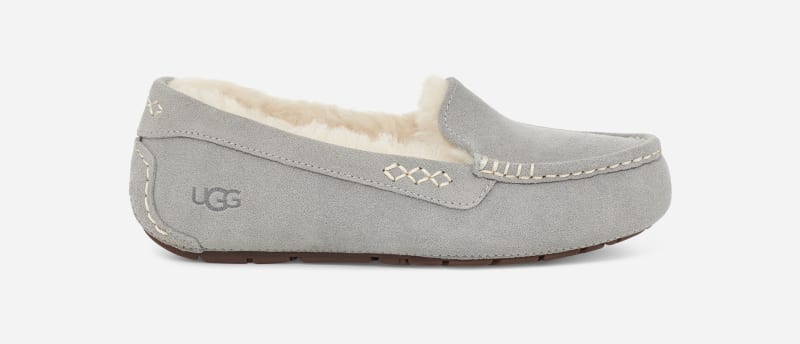 Sneakers og sko UGG ® Ansley Slipper for Women in Grey, Size 3, Leather Grå | 1106878-LGRY