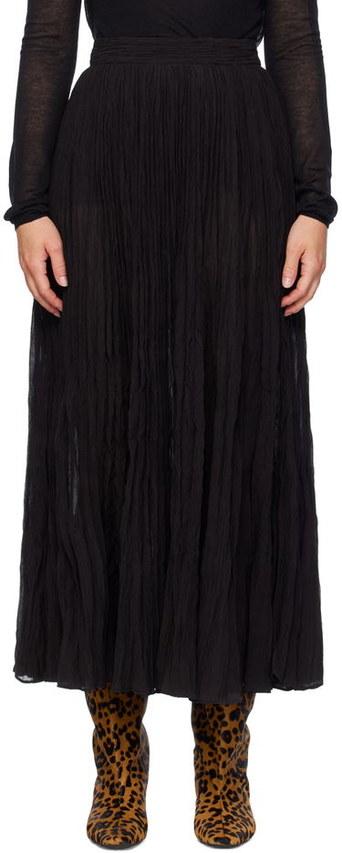Nederdel TOTEME TOTEME Women's Crinkled Plissé Maxi Skirt Sort | 243-WRB0197-FB0200, 0