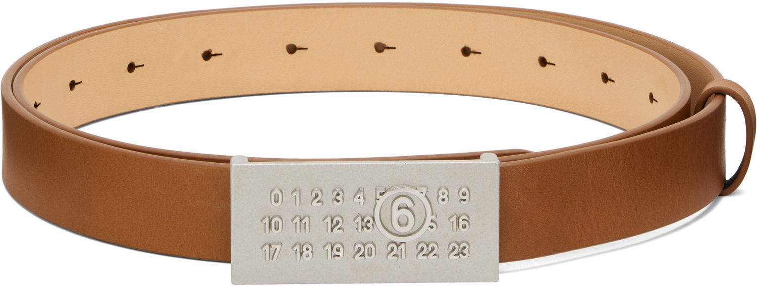 Bælter Maison Margiela MM6 Maison Margiela Numeric Leather Belt Brun | SA6TP0010P8328, 0