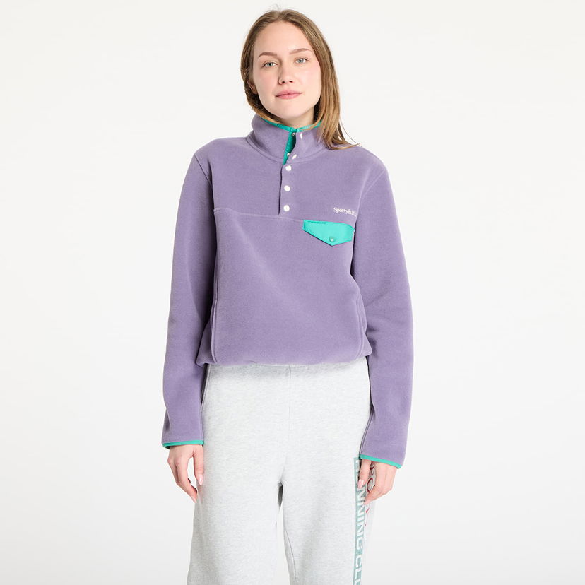 Sweater Sporty & Rich Sporty & Rich Serif Logo Fleece Sweatshirt Lilla | JA047514300PU09