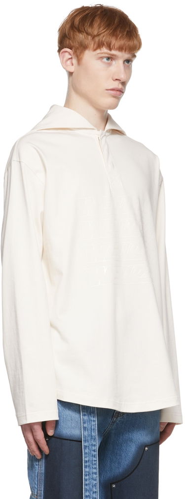 Polo skjorte We11done We11done Embroidered Logo Henley Hvid | WD-TT1-22-554-U-IV, 1