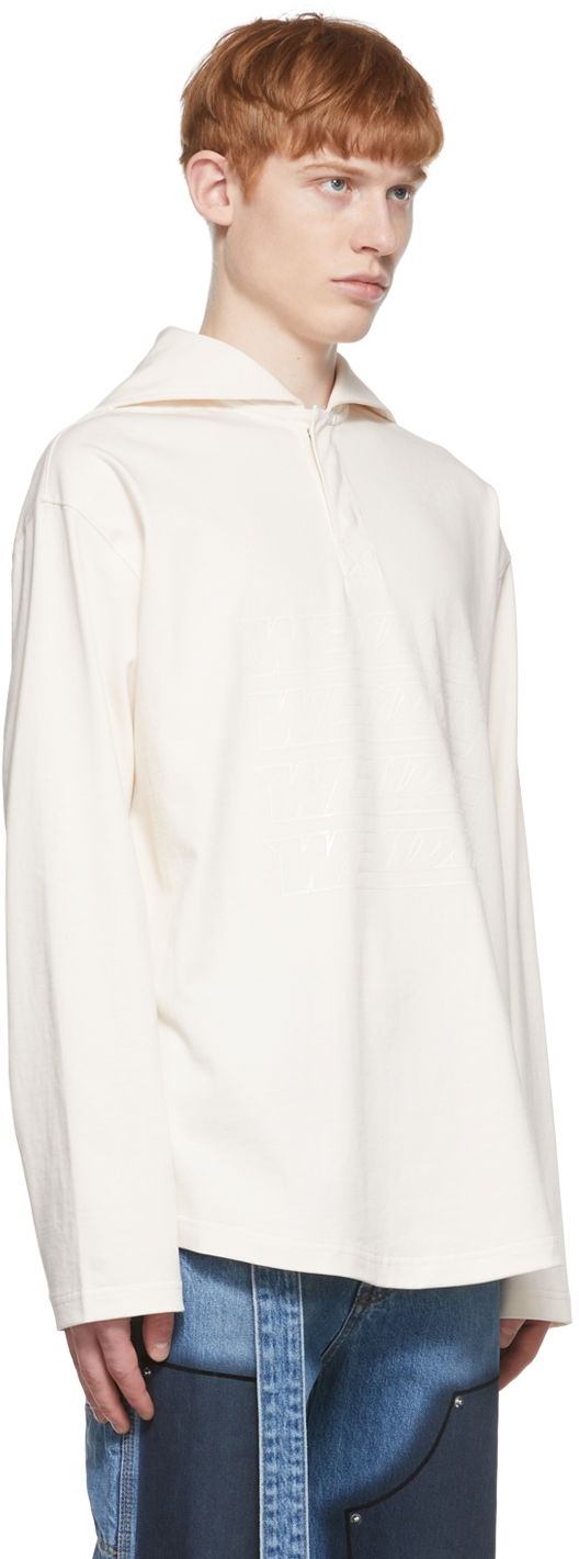 Polo skjorte We11done We11done Embroidered Logo Henley Hvid | WD-TT1-22-554-U-IV, 1
