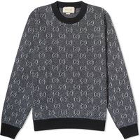 Sweater Gucci GG Logo Crewneck Grå | 761549-XKDK5-1230, 1