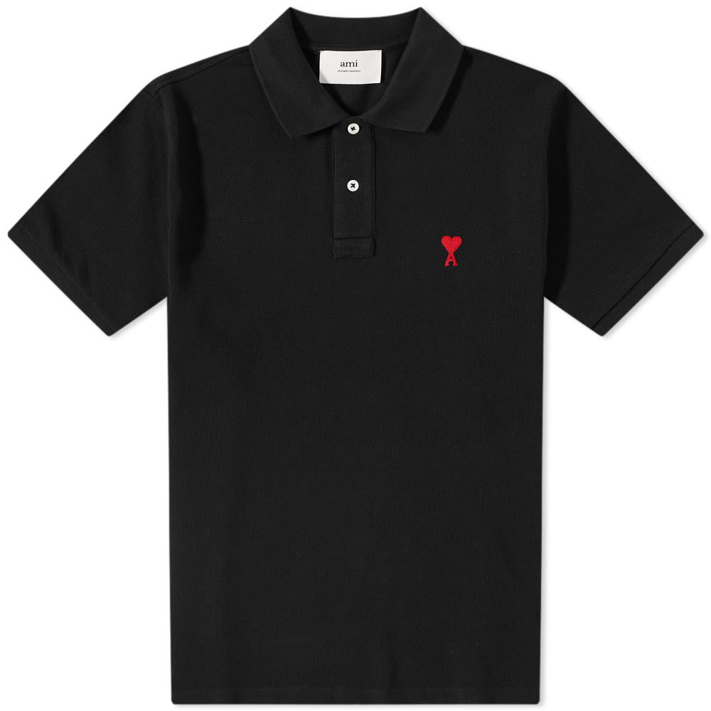 Polo skjorte AMI A Heart Logo Polo Tee Sort | BFHPL001-760001, 0