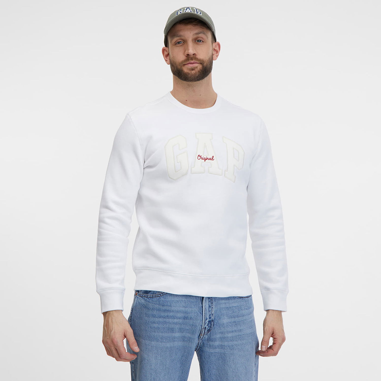 Sweatshirt GAP Crewneck Logo Sweatshirt White000 Hvid | 712676-00, 0