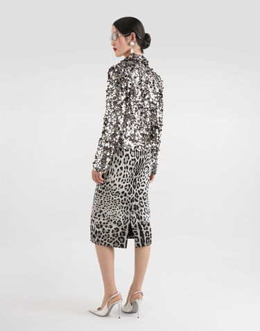 Jakke Dolce & Gabbana Short Sequin Embellished Jacket Metalisk | F27DHTFLSJ8S0998, 2