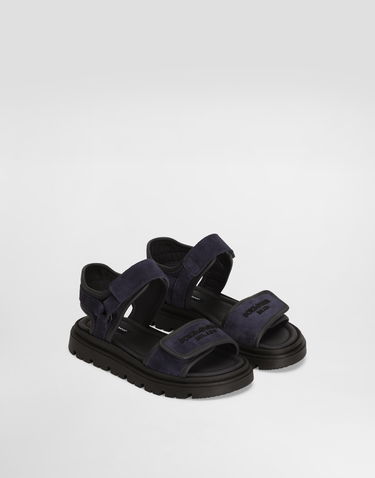 Tilbehør Dolce & Gabbana Dolce & Gabbana Split Leather Logo Print Sandals Mørkeblå | DA5284A443489853, 1