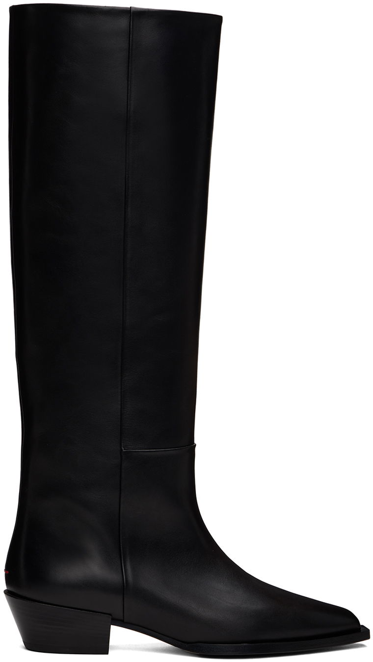 Tøj Aeyde Aeyde Arla Leather Cowboy Tall Boots Sort | A11-KB-ARUP40CH116-FW24-800-001, 0