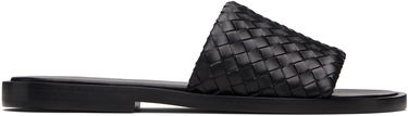 Sneakers og sko Bottega Veneta Bottega Veneta Elio Woven Leather Slides Sort | 838348V2ED01000, 0