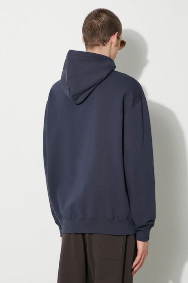 Sweatshirt WOOD WOOD Wood Wood Cass AA Moss Embroidery Hoodie Mørkeblå | 10285606.2424, 2