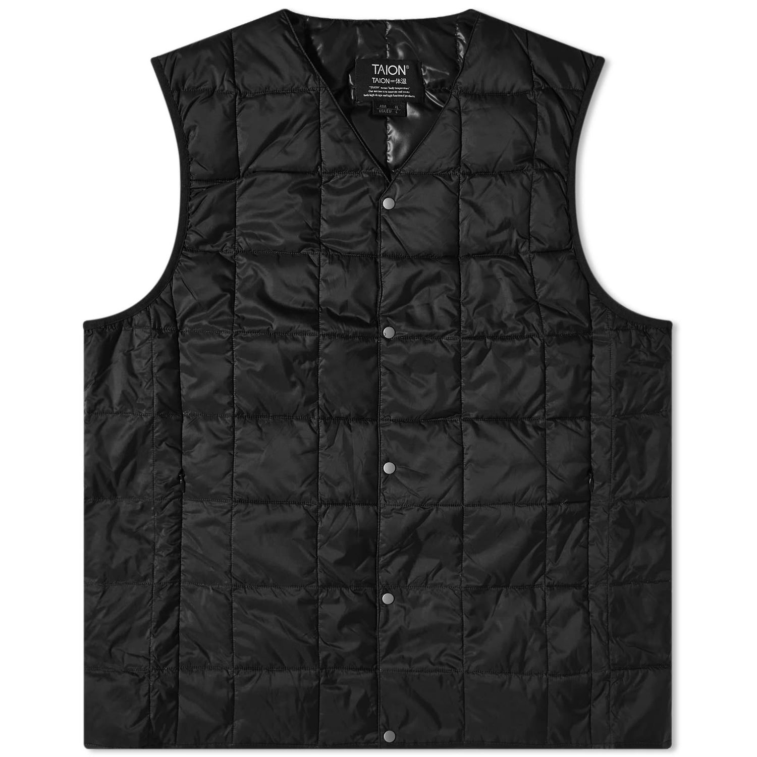 Vest TAION V-Neck Down Vest Sort | TAION-W001-BLK, 0