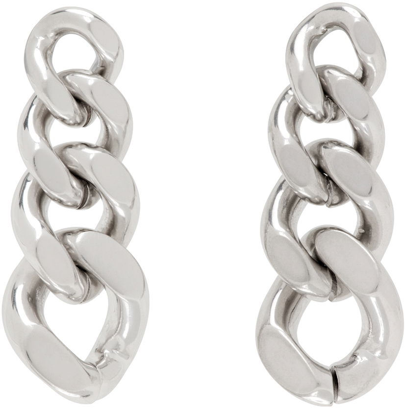 Halskæde Jil Sander Silver Curb Chain Earrings Metalisk | J30VG0060_P6959