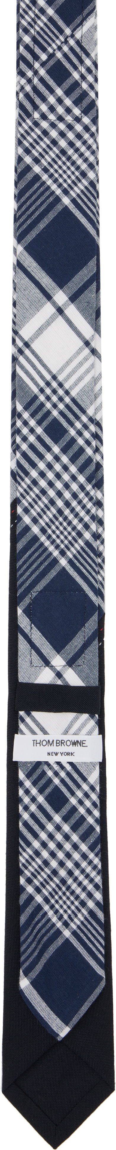 Tørklæde Thom Browne Thom Browne Classic Bias Combo Madras Check Tie Blå | MNL038C-07847, 1