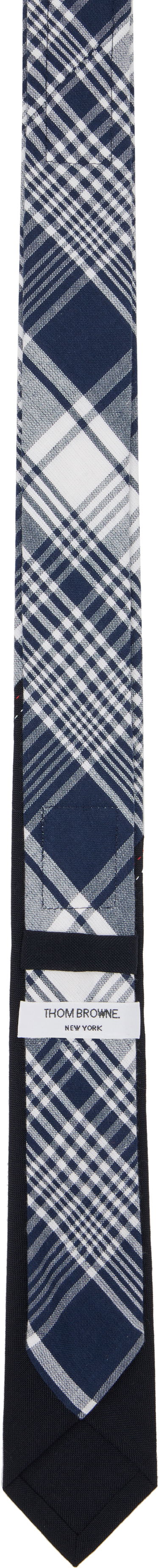 Tørklæde Thom Browne Thom Browne Classic Bias Combo Madras Check Tie Blå | MNL038C-07847, 1