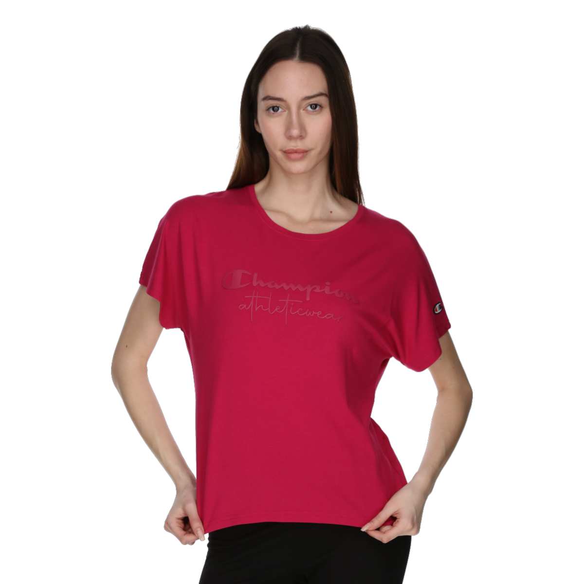T-shirt Champion Crewneck Embossed Athleticwear Top Rød | 118297-PS078, 0