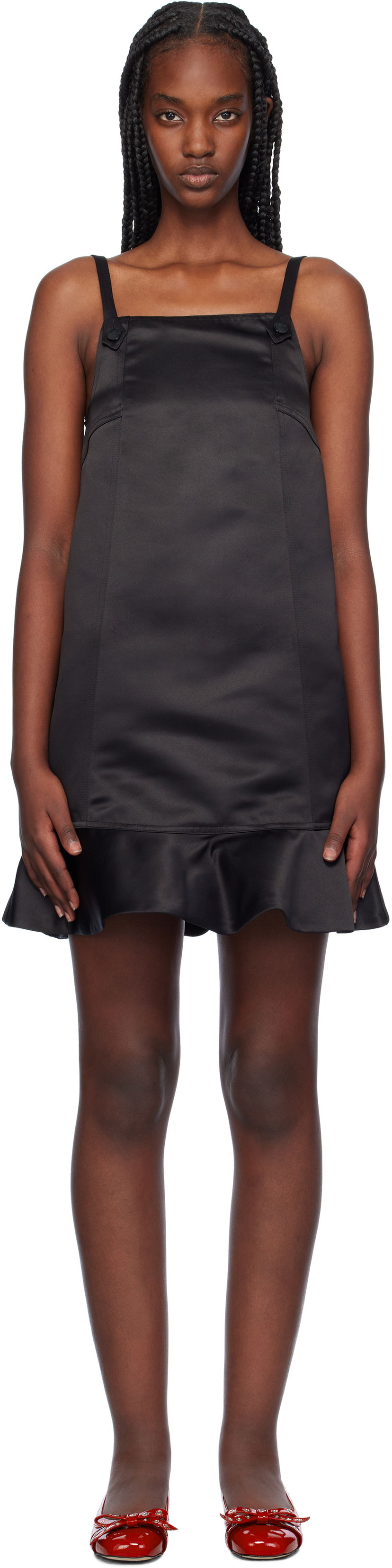 Kjole GANNI Satin Mini Dress Grå | F9719