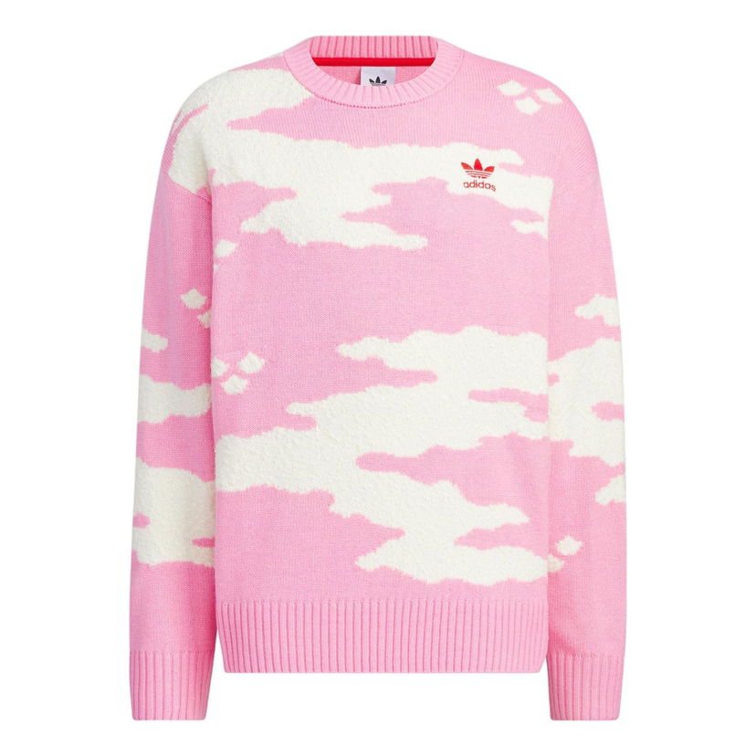 Sweater adidas Originals Originals Cloud Print Sweater Lyserød | JE9188