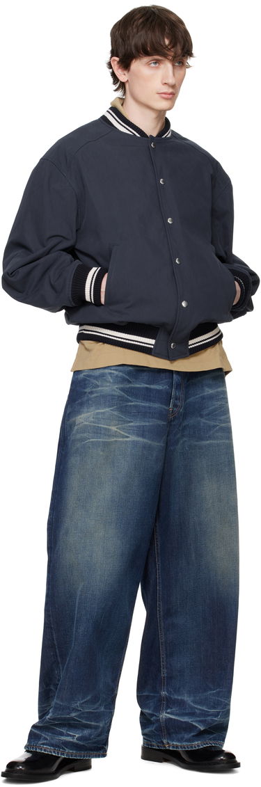 Bomberjakke MAISON KITSUNÉ Maison Kitsuné Teddy Bomber Jacket Mørkeblå | OM02116WQ4048, 3